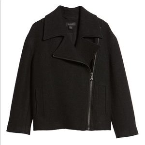 Halogen Boiled Wool Blend Moto Jacket